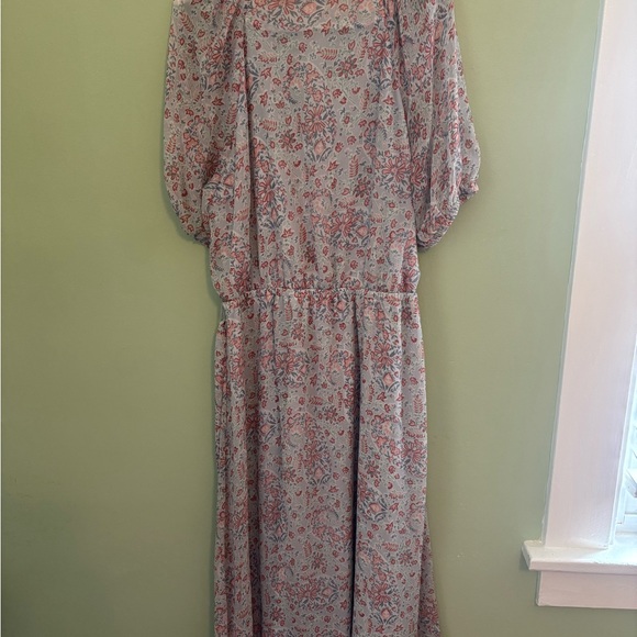 LC Lauren Conrad Pink and Blue Floral Long Sleeve Dress - Picture 3 of 3